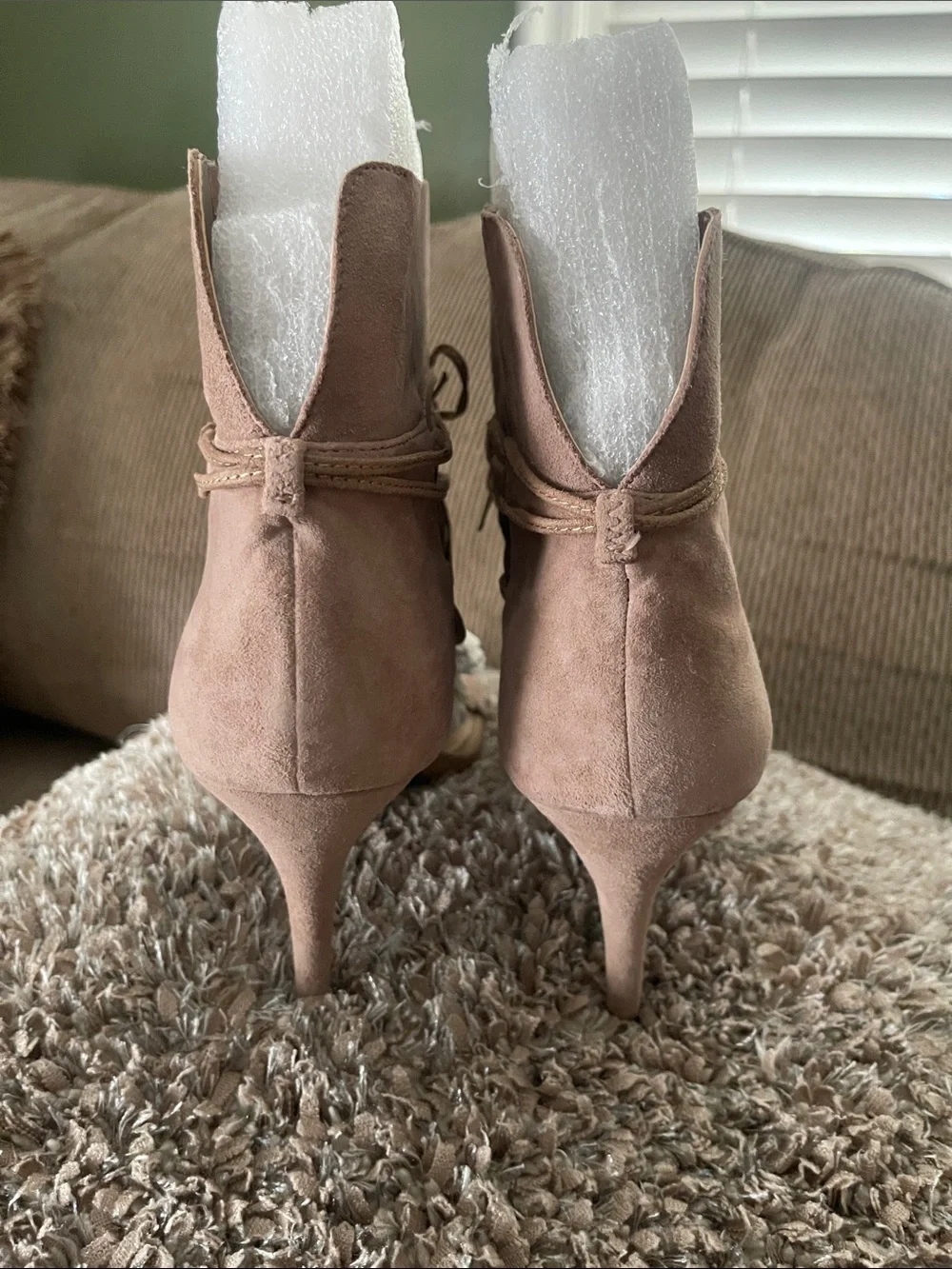 Jessica Simpson Women's Suede Lace-Back Open-Toe Heels